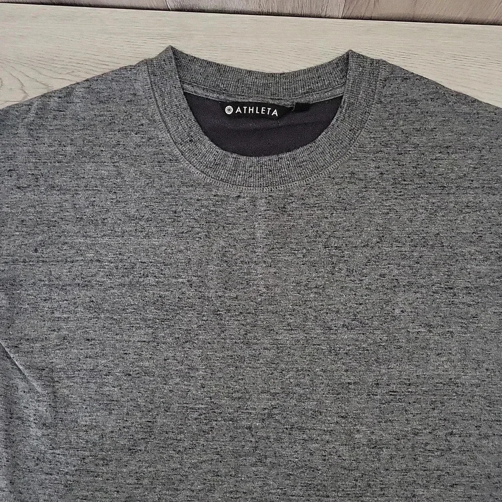 Athleta Grey Fleece Lined Round Neck Athletic Pullover Sweatshirt Womens XXS - Picture 7 of 9